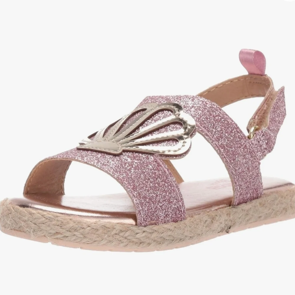 OshKosh B'Gosh Girl's Oceana Glittery Espadrille Sandal Wedge